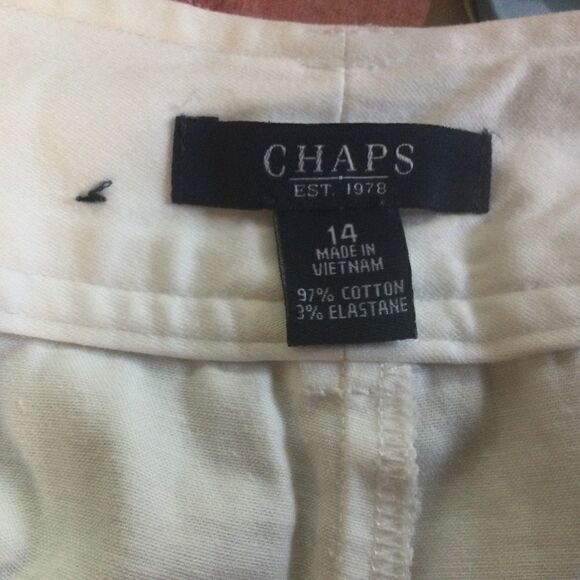 Chaps Ralph Loren White Cropped Slacks Sz 14 - Picture 7 of 11